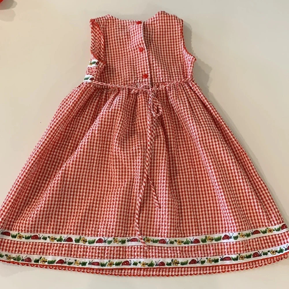 Youngland - 5, red and white checked‎ seersucker dress